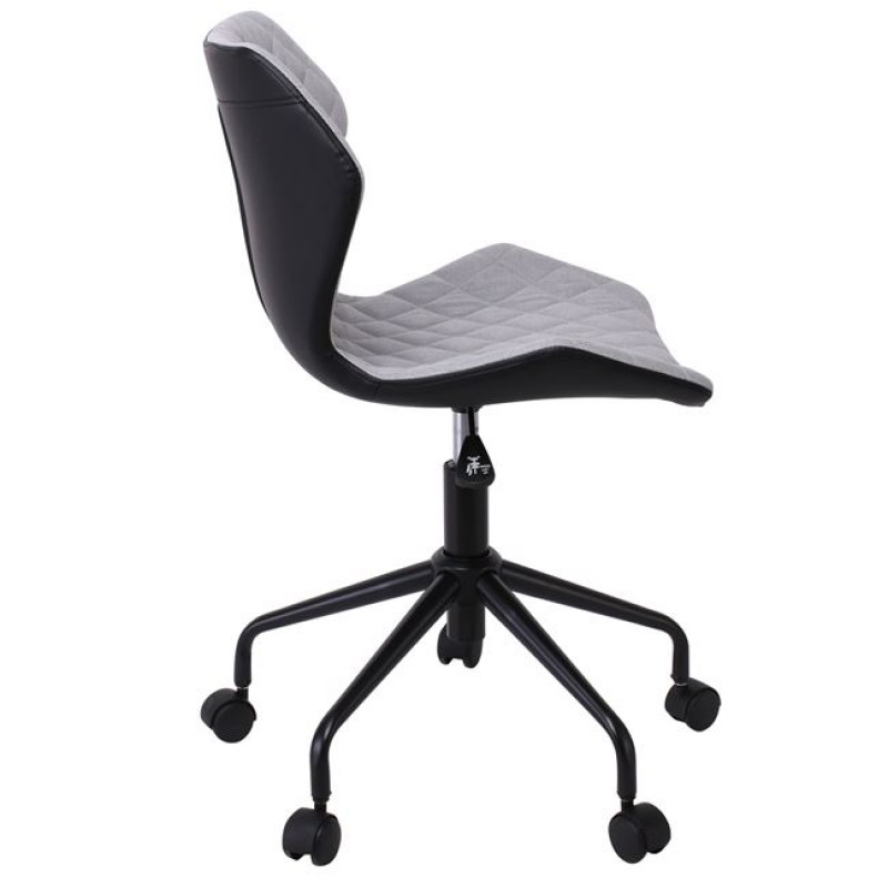 DAVID Office Chair PU Black, Fabric Light Gray