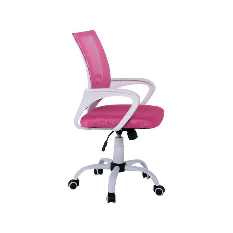 BF2101-S Office Chair with Reclining White - Pink Mesh